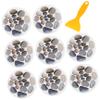 BEBEMOKO 8pcs - Bathtub Stickers Diameter Stone Pattern Decals Self-Adhesive Safety Tub with Scraper for Shower Bathroom Pool and Corridor Use view 1