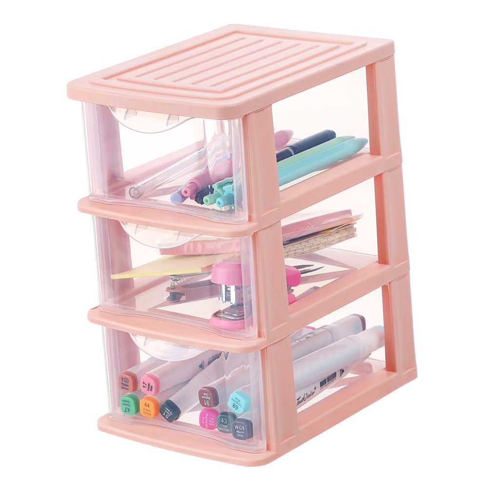 MUSISALY Multilayer Drawer Storage Box Transparent Plastic Organizer for Desk for Sundries Stationery and Cosmetics Dustproof Design for Home Office Use