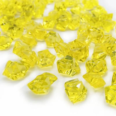 CYS EXCEL Yellow Acrylic Crushed Ice Vase Fillers Multiple Color Choices Plastic Rock Gem for Arts & Crafts Table Scatter, 20 LBS