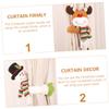 CORHAD 3pcs Christmas Cartoon Curtain Buckle Adorable Snowman Reindeer Santa Tiebacks for Festive Home Decor Chic and Curtain Holdbacks for Holiday Bedroom and Living Room view 3