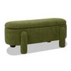 Jennifer Taylor Home Hugo 49" Oval Fully Upholstered Storage Bench Moss Green Boucle view 1