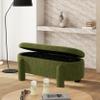 Jennifer Taylor Home Hugo 49" Oval Fully Upholstered Storage Bench Moss Green Boucle view 2