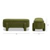 Jennifer Taylor Home Hugo 49" Oval Fully Upholstered Storage Bench Moss Green Boucle view 3