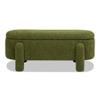 Jennifer Taylor Home Hugo 49" Oval Fully Upholstered Storage Bench Moss Green Boucle view 4