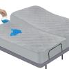 Split King Mattress Pad Waterproof Quilted, Fitted Mattress Protector Cover 39" X 80" 2 Pack Noiseless & Soft, Split King Mattress Topper for Adjustable Bed, Grey view 1
