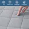 Split King Mattress Pad Waterproof Quilted, Fitted Mattress Protector Cover 39" X 80" 2 Pack Noiseless & Soft, Split King Mattress Topper for Adjustable Bed, Grey view 3