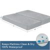 Split King Mattress Pad Waterproof Quilted, Fitted Mattress Protector Cover 39" X 80" 2 Pack Noiseless & Soft, Split King Mattress Topper for Adjustable Bed, Grey view 4