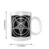 BYOBLU Goat of Mendes Pentagram Satan Satanic Baphomet Porcelain Coffee Mugs, Classic Ceramic Cup for Tea Latte Cappuccino, White view 4