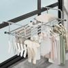 Folding Clothes Drying Rack with Sock Clips Stainless Steel Telescopic Towel Rack Portable Radiator Airer Laundry Rack for Balcony Railings Windowsill view 1