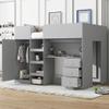 XD Designs Wood Full Size Loft Bed with Built-in Wardrobe and Desk, Multi-Function Loft Bed Frame with Storage Shelves, Drawers and Full-Length Guardrails for Kids Kids Teens Adults, Maximized Space view 1