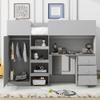 XD Designs Wood Full Size Loft Bed with Built-in Wardrobe and Desk, Multi-Function Loft Bed Frame with Storage Shelves, Drawers and Full-Length Guardrails for Kids Kids Teens Adults, Maximized Space view 3