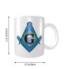 BYOBLU South Dakota Flag Mason Masonic Freemasonstable Porcelain Coffee Mugs, Classic Ceramic Cup for Tea Latte Cappuccino, White view 4