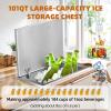 Upgraded Drop in Ice Chest, 20''L x 16''W x 13''H Stainless Steel Ice Cooler, Commercial Ice Bin with Cover, 46.7QT Outdoor Kitchen Ice Bar, Drain-Pipe and Drain Plug Included, for Cold Wine Beer view 2