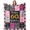Amonee-YL 60th Birthday Gifts for Women, 60th Birthday Gifts Blanket 60"X80", Gifts for 60 Year Old Woman, 60th Birthday Decorations, 60 Year Old Birthday Gifts for Women view 1