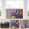Purple Lavender Indoor Air Conditioner Cover for Window Units, Double Insulation Adjustable Waterproof Indoor AC Cover with Elastic Straps Farmhouse Abstract Oil Painting Flower 25" x 18" x 3.5" view 3