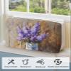Purple Lavender Indoor Air Conditioner Cover for Window Units, Double Insulation Adjustable Waterproof Indoor AC Cover with Elastic Straps Farmhouse Abstract Oil Painting Flower 25" x 18" x 3.5" view 4