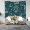 CAPSCEOLL Ceiling Tapestry for Bedroom - Marine Sea Compass Fantasy Deep Blue Graffiti Emblems Gulls Ships - 60x60 Inch view 1