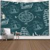 CAPSCEOLL Ceiling Tapestry for Bedroom - Marine Sea Compass Fantasy Deep Blue Graffiti Emblems Gulls Ships - 60x60 Inch view 3