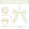 LIZLOVESS Ivory Velvet Ribbon Christmas Bow 5 Inch Premade Cream Bows for Christmas Tree Hanging Decorations Gift Wrapping Wreaths Crafts Outdoor Indoor Home Decor Wedding, Pack of 12 view 2