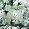 LIZLOVESS Sage Green Velvet Ribbon Christmas Bow 5 Inch, Pack of 12 view 4