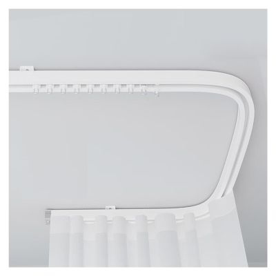 GZDXBF Ceiling Curtain Track - Bendable - Sliding Curtain Rail for L, U, Circle Shape Shower Curtain Track Rv Curtain Track System Room Divider DIY(White-Ceiling,180cm(2 * 90cm))