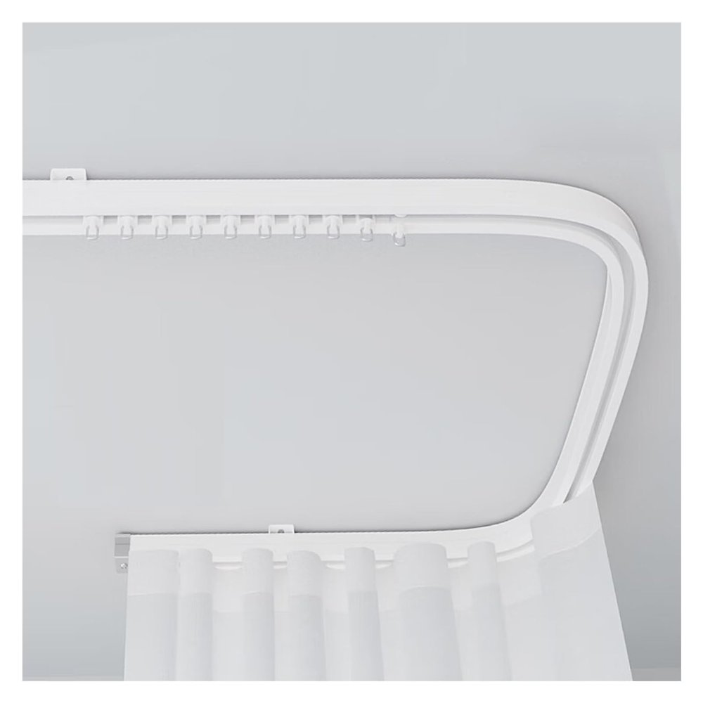 GZDXBF Ceiling Curtain Track - Bendable - Sliding Curtain Rail for L, U, Circle Shape Shower Curtain Track Rv Curtain Track System Room Divider DIY(White-Ceiling,180cm(2 * 90cm))
