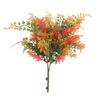 FLORALEAF 2 PCS Artificial Plants Fake Bushes Plastic Shrubs Flowers for Indoor and Outdoor Wall Decoration Such as Office Balcony CourtyardGreen Orange view 1