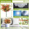 FLORALEAF 2 PCS Artificial Plants Fake Bushes Plastic Shrubs Flowers for Indoor and Outdoor Wall Decoration Such as Office Balcony CourtyardGreen Orange view 2