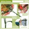 FLORALEAF 2 PCS Artificial Plants Fake Bushes Plastic Shrubs Flowers for Indoor and Outdoor Wall Decoration Such as Office Balcony CourtyardGreen Orange view 3