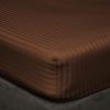 British-Linen 4 Piece Bedsheets Set - 100% Organic Cotton Sheets with 15" Inch Fitted Sheet Deep Pocket - Cooling & Breathable Soft Sheets and Pillowcases - Chocolate Stripe, Full-XXL Size. view 3
