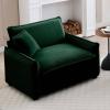 Linyuanwai Green Oversized Accent Chair, Corduroy Single Sofa Comfy Upholstered Armchair Extra Deep Seat,Lounge Chair for Living Room Bedroom Office Apartment view 1