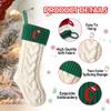 Christmas Stockings Personalized Custom Initials 18 Inches Knitted Christmas Stockings with Letter Fireplace Hanging Monogram Xmas Stockings for Kids,Family Holiday Party DecorationWhite and Green W view 3