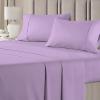 British-Linen 4 Piece Bedsheets Set - 100% Organic Cotton Sheets with 22" Inch Fitted Sheet Deep Pocket - Cooling & Breathable Soft Sheets and Pillowcases - Lavender Solid, Full Size. view 2