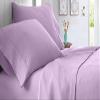 British-Linen 4 Piece Bedsheets Set - 100% Organic Cotton Sheets with 22" Inch Fitted Sheet Deep Pocket - Cooling & Breathable Soft Sheets and Pillowcases - Lavender Solid, Full Size. view 4