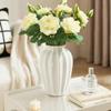 Table Decor Vase Retro Cream Style Ceramic Vase Advanced Water Flower Arrangement Rose Fresh Flowers Living Room Decoration Flower Vases for Centerpieces(B,A) view 3