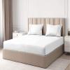 British-Linen 4 Piece Bedsheets Set - 100% Organic Cotton Sheets with 22" Inch Fitted Sheet Deep Pocket - Cooling & Breathable Soft Sheets and Pillowcases - White Solid, Twin Size. view 3