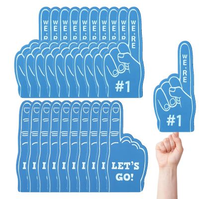 Cansybil 20 Pcs Mini Foam Fingers, We're Number 1 Finger Foam Fingers,Sports Fan Foam Finger,Cheerleader Foam Hands - Designed for all kinds of sports events, games, schools and stadiums (Blue)