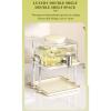 Drink Beverage Dispenser with Stand, Countertop Party Drink Dispensers with Large Opening, Double Storage Rack, Glass Dispensers for Lemonade, Iced Tea, Punch(Pvc) view 3