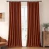 ChrisDowa Terracotta Pinch Pleated Blackout Linen Curtains 120 Inch Long 2 Panels for Living Room Bedroom Farmhouse Room darking Thermal Insulated Back Tab Hooks Rings Window Treatment Drapes,40x120 view 1