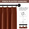 ChrisDowa Terracotta Pinch Pleated Blackout Linen Curtains 120 Inch Long 2 Panels for Living Room Bedroom Farmhouse Room darking Thermal Insulated Back Tab Hooks Rings Window Treatment Drapes,40x120 view 4