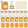 BIGIVACA 3 oz Mini Honey Jars - 20 Pack Hexagon Glass Jars with Wood Dippers, Gold Lids, Bee Pendants, Jutes, Stickers for Wedding Favors, Party Favors, Candle Making view 1