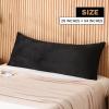 DOWNCOOL Large Body Pillow Insert with Faux Fur Cover - Fluffy Long Bed Pillow for Sleeping - Breathable Full Body Pillow for Adults - 20x54 inch (Black, with Cover) view 2