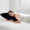 DOWNCOOL Large Body Pillow Insert with Faux Fur Cover - Fluffy Long Bed Pillow for Sleeping - Breathable Full Body Pillow for Adults - 20x54 inch (Black, with Cover) view 3
