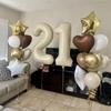 10 Balloons Number, 10th Birthday Decorations for Girl Boys, Happy Birthday Cream Balloons 40 In for Engagement, Wedding, Celebration Party, Graduations, Photo Shoot view 2
