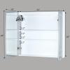 Double Door LED Bathroom Mirror Cabinet,Wall Mounted Lighted Vanity Mirror,Rectangle Bathroom Makeup Mirror,LED Bathroom Wall Medicine Cabinet,with Lights,for Bedroom, Living Room, Kitchen (White) view 2