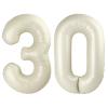 30 Balloon Numbers, Cream Number Balloons 40 In 30th Birthday Decorations for Women Men, Happy Birthday Party Decorations Balloons for Wedding, Celebration Party, Graduations view 1