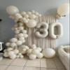30 Balloon Numbers, Cream Number Balloons 40 In 30th Birthday Decorations for Women Men, Happy Birthday Party Decorations Balloons for Wedding, Celebration Party, Graduations view 2