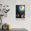 abrtolpffo The Spooky Starry Night Canvas Wall Art, Black Cat and Pumpkin Painting Poster, Whimsical Halloween Wall Art, Gothic Dark Academia Wall Decor, Whimsigoth Aesthetic Poster 24x36in Unframed view 3