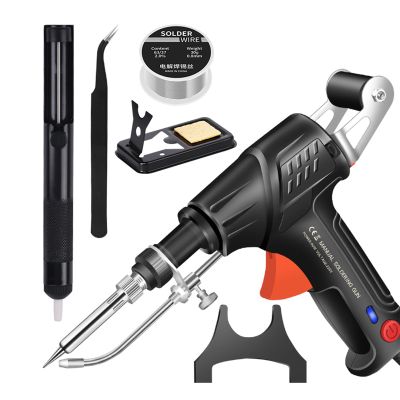 Gowcxn Multi-Function Soldering Iron Soldering Gun Set, Auto Send Tin Soldering Kit for Repairs Home DIY, 60w External Heating Soldering Gun (Black)