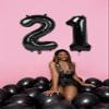 12 Balloons Number, 21 Balloons, 12th Black Party Decorations 40 In Big 21st for Girl Boys Engagement, Wedding, Celebration Party, Graduations, Photo Shoot view 2